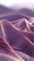 Poster - Abstract image of purple net-like texture, creating flowing, wave-like forms.  Subtle lighting suggests depth and movement, ideal for modern design