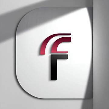 creative letter F logo design with white background