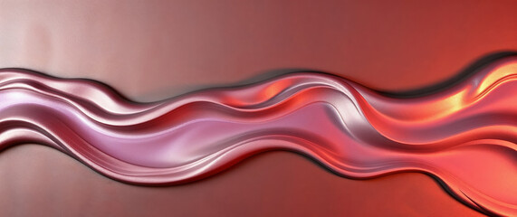 Leinwandbilder - Metallic pink wave flowing on gradient background