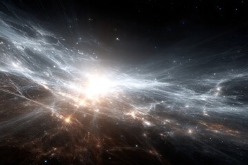 Poster - Exploring vibrant connections in an abstract universe of glowing ley lines and pulsing nodes