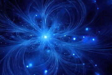 Poster - Vibrant abstract universe map revealing pulsing nodes and glowing ley lines in deep space