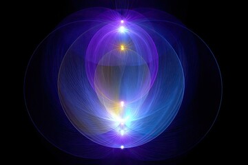 Poster - Celestial harmony of planets and moons in golden ratio orbits against a dark cosmic backdrop