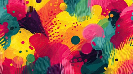 Poster - Bright and dynamic summer inspiration through abstract art with wavy shapes and vivid colors