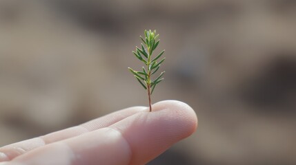 Poster - Tiny tree nurtured by human hands symbolizes nature protection and care for the environment