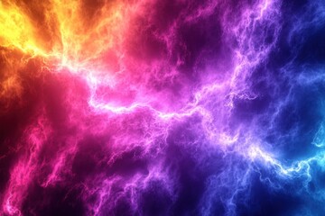 Poster - Colorful lightning bolts create dynamic patterns in vivid neon hues