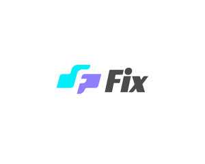 Poster - A letter F logo in negative space. Creative identity sign. Force speed vector symbol.