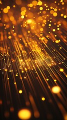 Poster - Vibrant golden light patterns creating an abstract festive background design : Generative AI