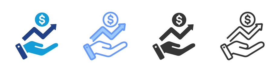 Poster - Growth icon set multiple style collection