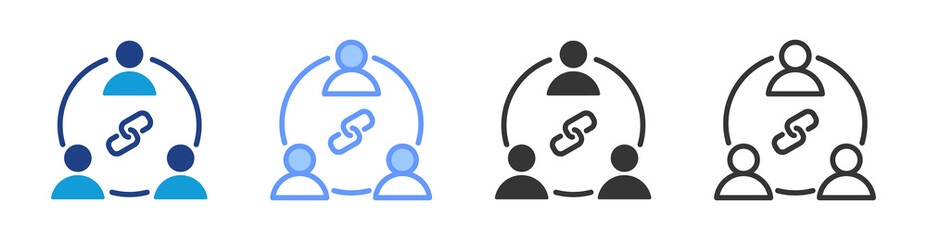 Poster - Networking icon set multiple style collection