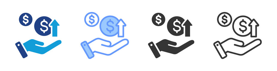 Poster - Profitability icon set multiple style collection