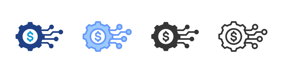 Poster - Technology icon set multiple style collection