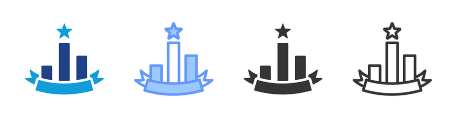 Poster - Competition icon set multiple style collection
