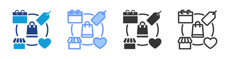 Poster - Customer Behavior icon set multiple style collection