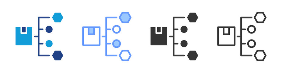 Poster - Distribution Channel icon set multiple style collection