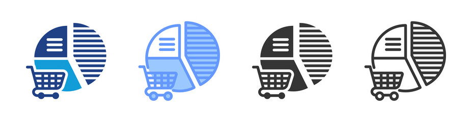 Poster - Market Penetration icon set multiple style collection