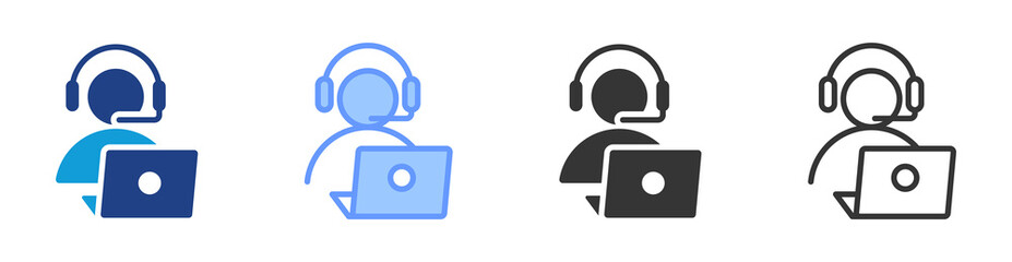 Poster - Helpdesk icon set multiple style collection
