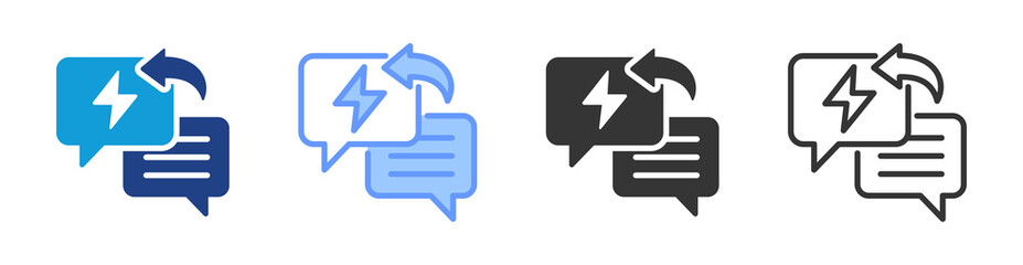 Poster - Response icon set multiple style collection