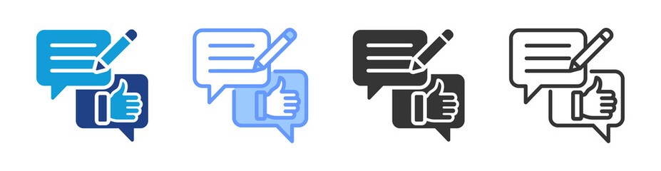 Poster - Feedback icon set multiple style collection