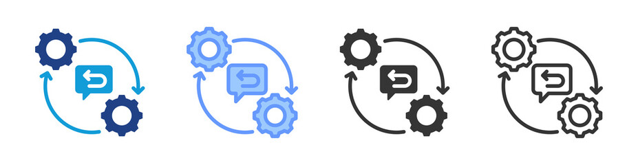 Poster - Automated Response icon set multiple style collection