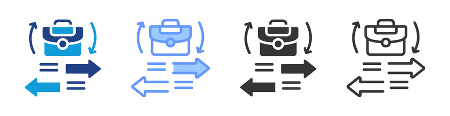 Poster - Work Mobility icon set multiple style collection