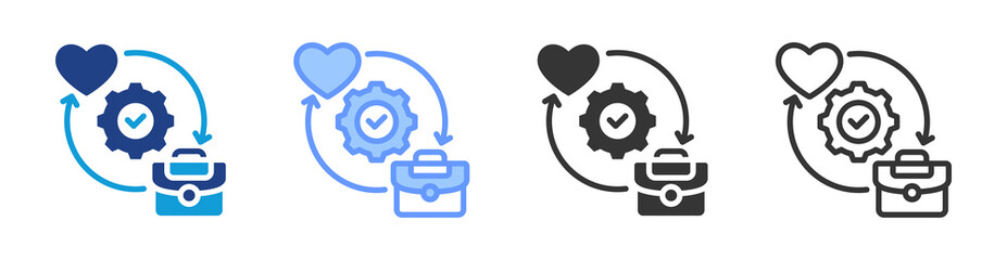 Poster - Work Life Integration icon set multiple style collection