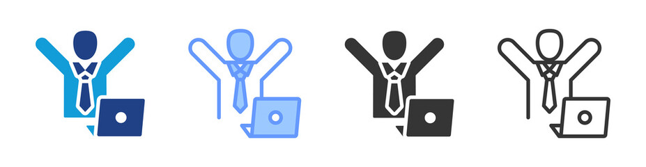 Poster - Self Employed icon set multiple style collection