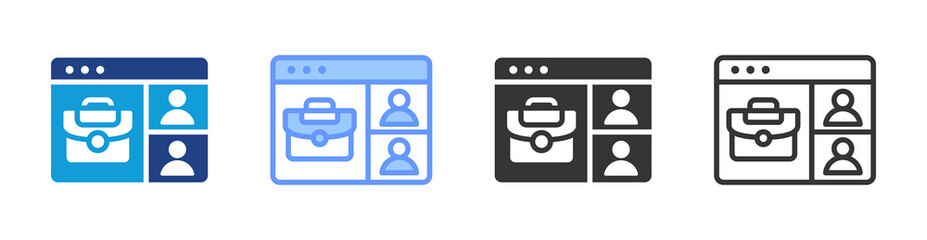 Poster - Virtual Work icon set multiple style collection