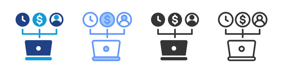 Poster - Gig Economy icon set multiple style collection