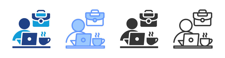 Poster - Freelance icon set multiple style collection