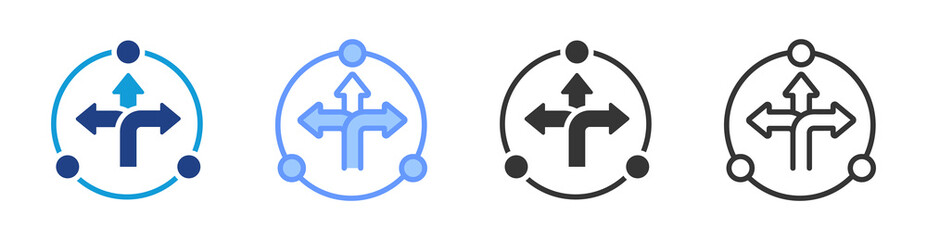 Fototapete - Flexible icon set multiple style collection