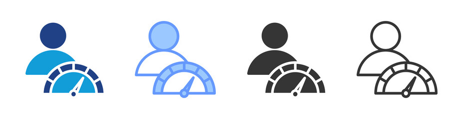 Fototapete - Performance icon set multiple style collection