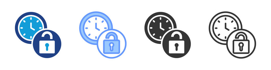 Fototapete - Flexitime icon set multiple style collection