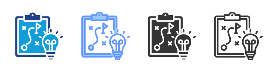 Poster - Strategy icon set multiple style collection