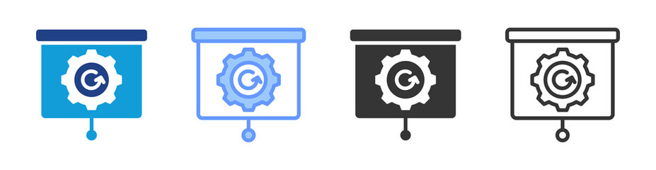 Poster - Training icon set multiple style collection