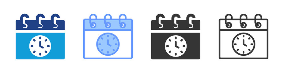 Aufkleber - Schedule icon set multiple style collection