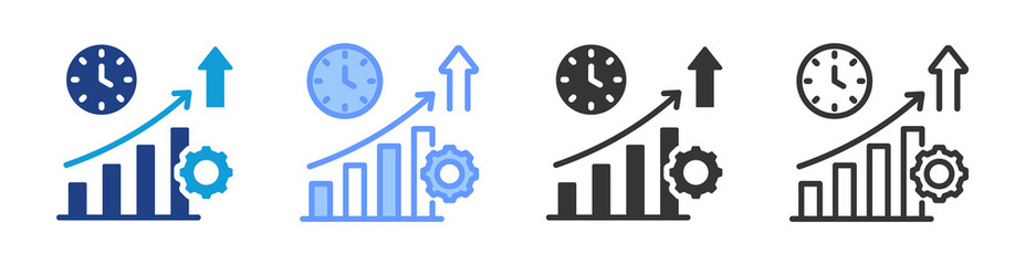 Poster - Productivity icon set multiple style collection
