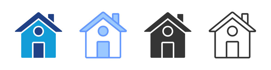 Leinwandbilder - Home icon set multiple style collection
