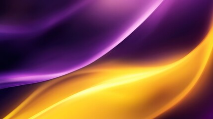 Wall Mural - dynamic interplay of purple and gold flowing abstract shapes.
