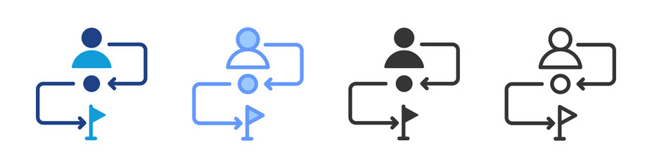 Poster - Journey icon set multiple style collection