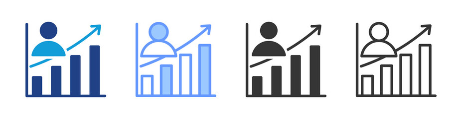 Poster - Growth icon set multiple style collection