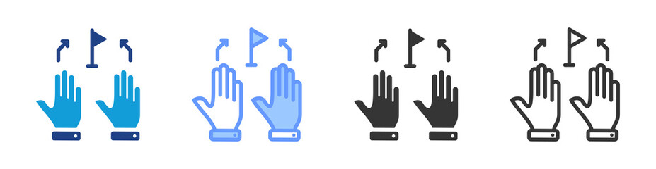 Poster - Competitor icon set multiple style collection
