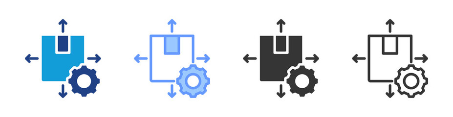 Poster - Distribution icon set multiple style collection