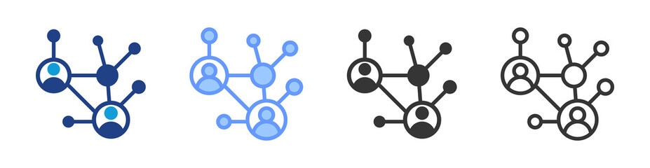 Poster - Networking icon set multiple style collection