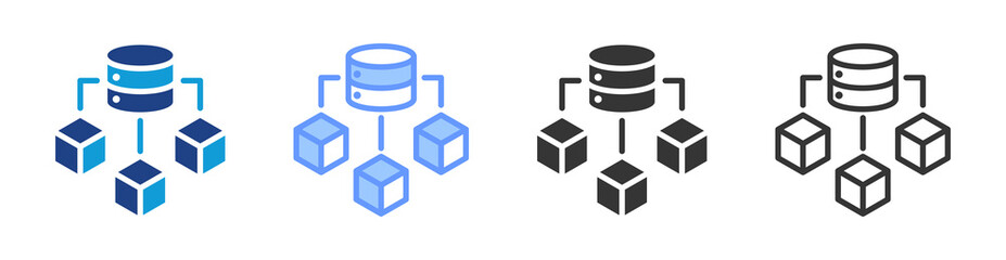 Fototapete - Big Data icon set multiple style collection