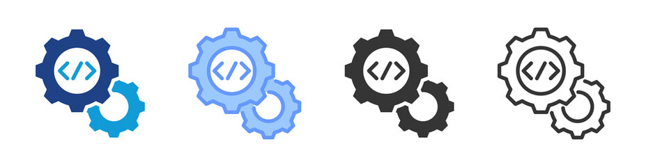 Poster - Configuration icon set multiple style collection