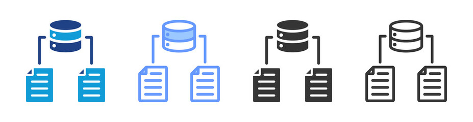 Fototapete - Data Modeling icon set multiple style collection