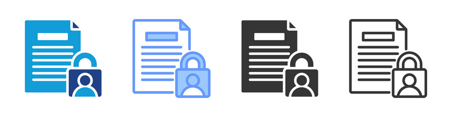Poster - Data Privacy icon set multiple style collection