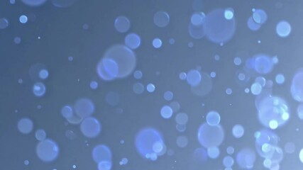 Poster - Soft blue bokeh circles gently floating on gradient background, creating dreamy elegant atmosphere with delicate light particles and magical glowing effect