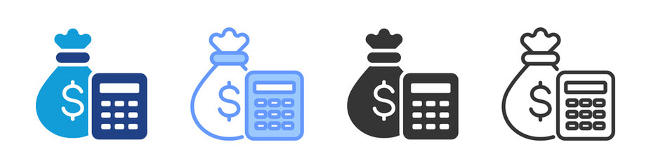 Poster - Budget icon set multiple style collection