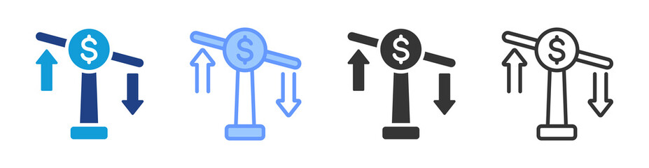 Poster - Variable Cost icon set multiple style collection